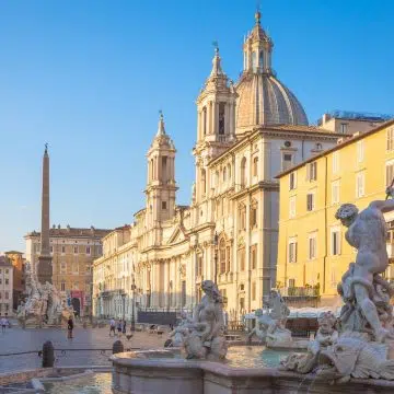 Built upon the ancient contours of Domitian’s Roman stadium, Piazza Navona dazzles as a theatrical showcase of Baroque grandeur, centered around Bernini’s breathtaking Fountain of the Four Rivers and lined with vibrant street artists and historic palazzi.