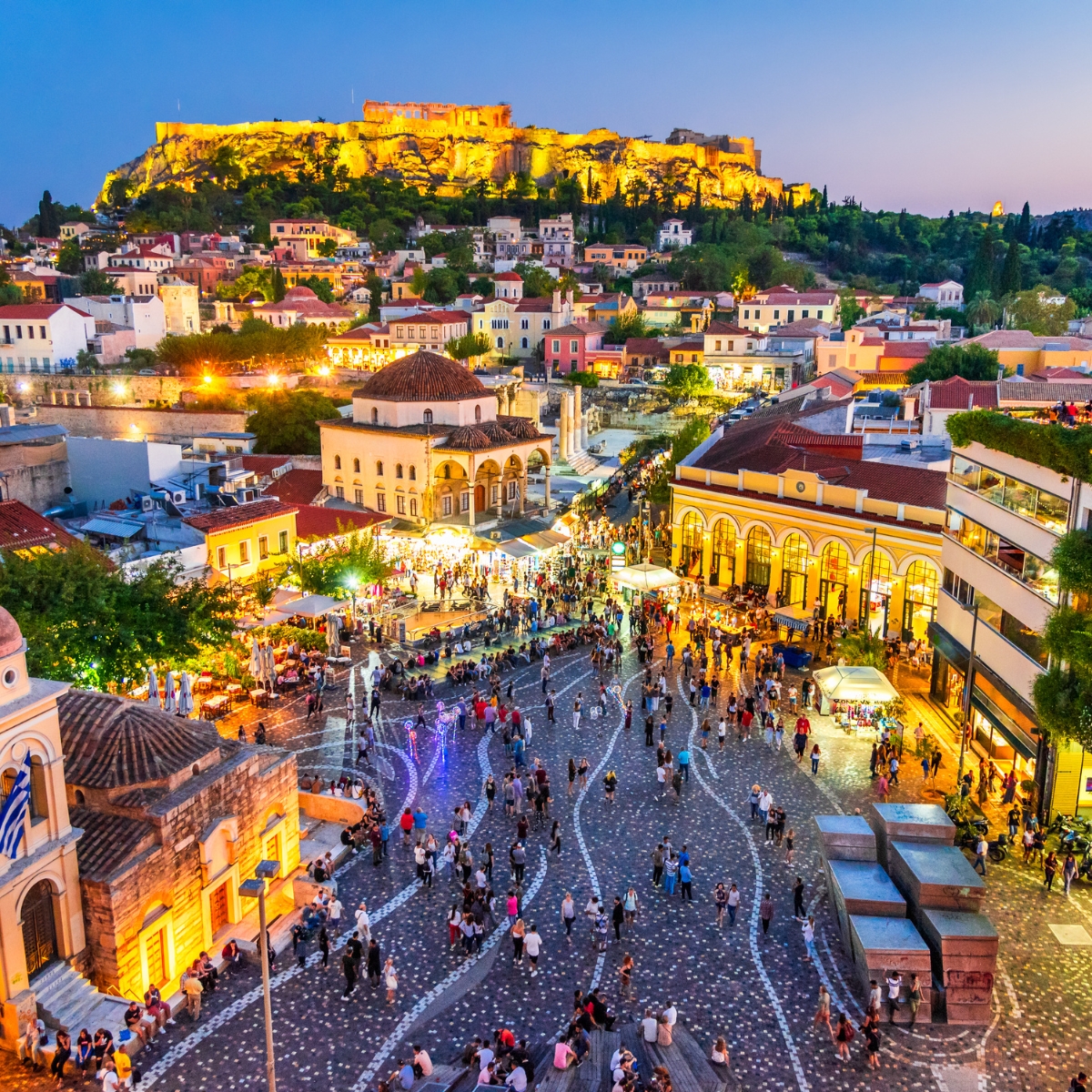 Athens Treasure Hunt and Self-Guided Tour 2 Monastiraki Square is a vibrant hub where ancient ruins meet lively markets and energetic city life. Built over the hidden Eridanos River, it uniquely showcases a 10th-century Byzantine church alongside an 18th-century Ottoman mosque.