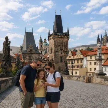 Il Ponte Carlo, che attraversa la Moldava con i suoi magnifici archi gotici ed è fiancheggiato dalle iconiche statue dei santi, è il monumento più leggendario di Praga e collega magnificamente la Città Vecchia con la Città Piccola.