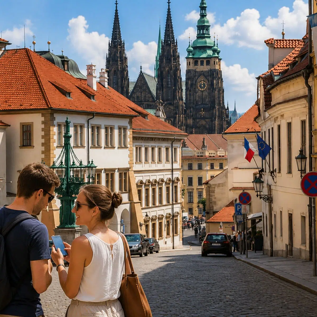 Caccia al tesoro e tour autoguidato a Praga 5 Ricca di fascino medievale e costellata di storiche stradine acciottolate, l’incantevole Città Vecchia rappresenta il cuore intramontabile di Praga, affascinando i visitatori con il suo iconico Orologio Astronomico e la sua magnifica architettura gotica.