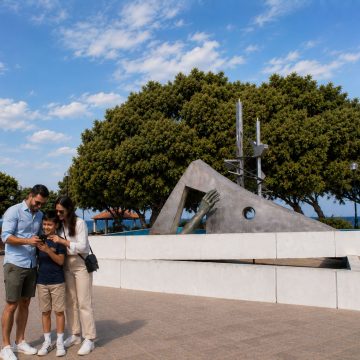 Named after the mythical bronze giant of Crete, Talos Square is a scenic seaside plaza at the western edge of Chania's Venetian Harbor featuring the poignant Hand Monument dedicated to the victims of the 1966 SS Heraklion shipwreck.