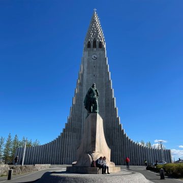 Soaring 74.5 meters above the city, Hallgrímskirkja is Reykjavík's iconic Lutheran church, renowned for its dramatic expressionist design inspired by Iceland's volcanic basalt lava columns.