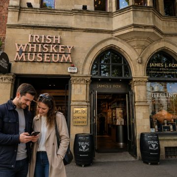 Situated opposite Trinity College on Grafton Street, the Irish Whiskey Museum offers interactive guided tours exploring the rich history and craft of Irish whiskey alongside tutored tastings.