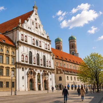 Michael's is een majestueuze renaissancekerk waar een groot tongewelf en de koninklijke crypte een plechtig monument vormen voor de geschiedenis van München.