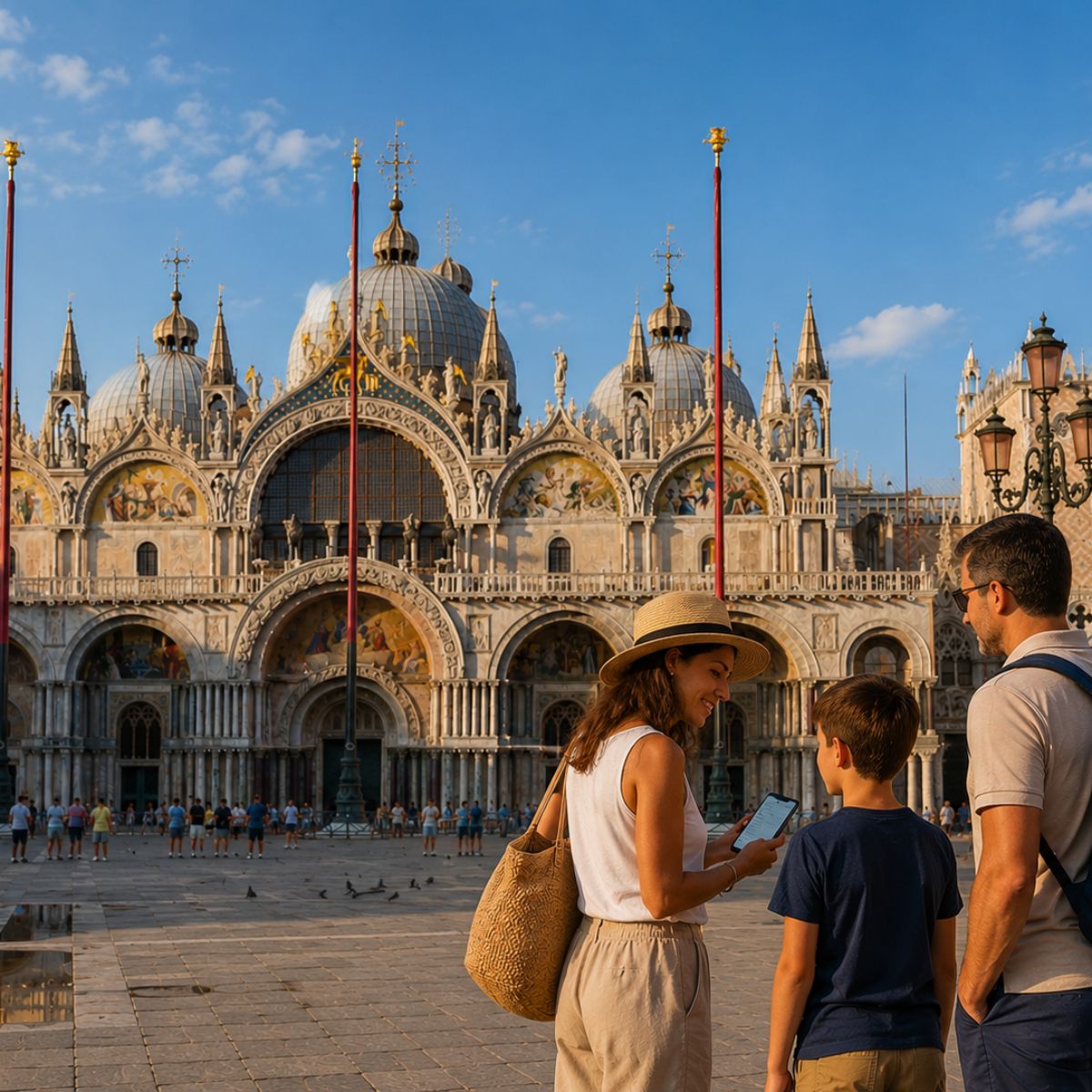 Caccia al tesoro e tour autoguidato a Venezia 2 La Basilica di San Marco è un esempio mozzafiato di architettura italo-bizantina, rinomata per i suoi opulenti mosaici dorati e per essere il cuore spirituale di Venezia.