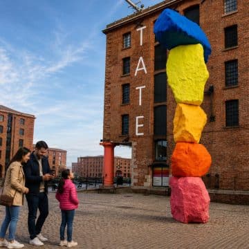 A Tate de Liverpool é uma conceituada galeria de arte situada à beira-mar, que exibe arte moderna e contemporânea britânica e internacional no histórico Royal Albert Dock.
