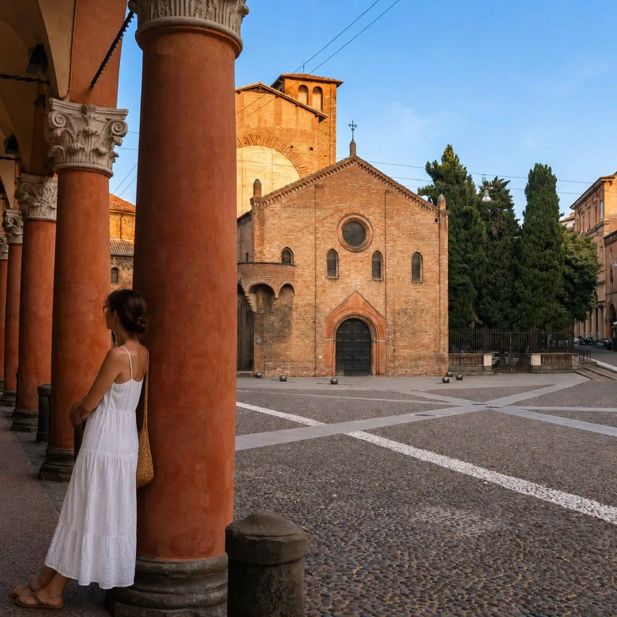 Schnitzeljagd und selbstgeführte Tour durch Bologna 4 Die historische Basilika der Erstmärtyrer San Vitale und Sant'Agricola, deren Geschichte von jahrhundertelanger Frömmigkeit geprägt ist, ist ein heiliger Ort, der an die Stätte der frühesten christlichen Märtyrertode in Bologna erinnert und Sie dazu einlädt, ihr friedliches romanisches Innere und ihre stimmungsvolle alte Krypta zu erkunden.