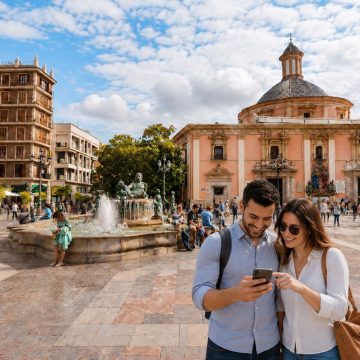Occupying the ancient Roman forum site, Plaça de la Verge is a picturesque central plaza renowned for its Neptune-inspired Turia fountain and dramatic Gothic facade of the Cathedral's Apostles Door.