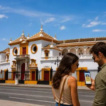 Imersa em séculos de tradição, a majestosa Plaza de Toros de la Real Maestranza de Caballería de Sevilha destaca-se como uma das praças de touros mais antigas e belas de Espanha, cativando os visitantes com a sua impressionante arquitetura barroca e o seu profundo património cultural.