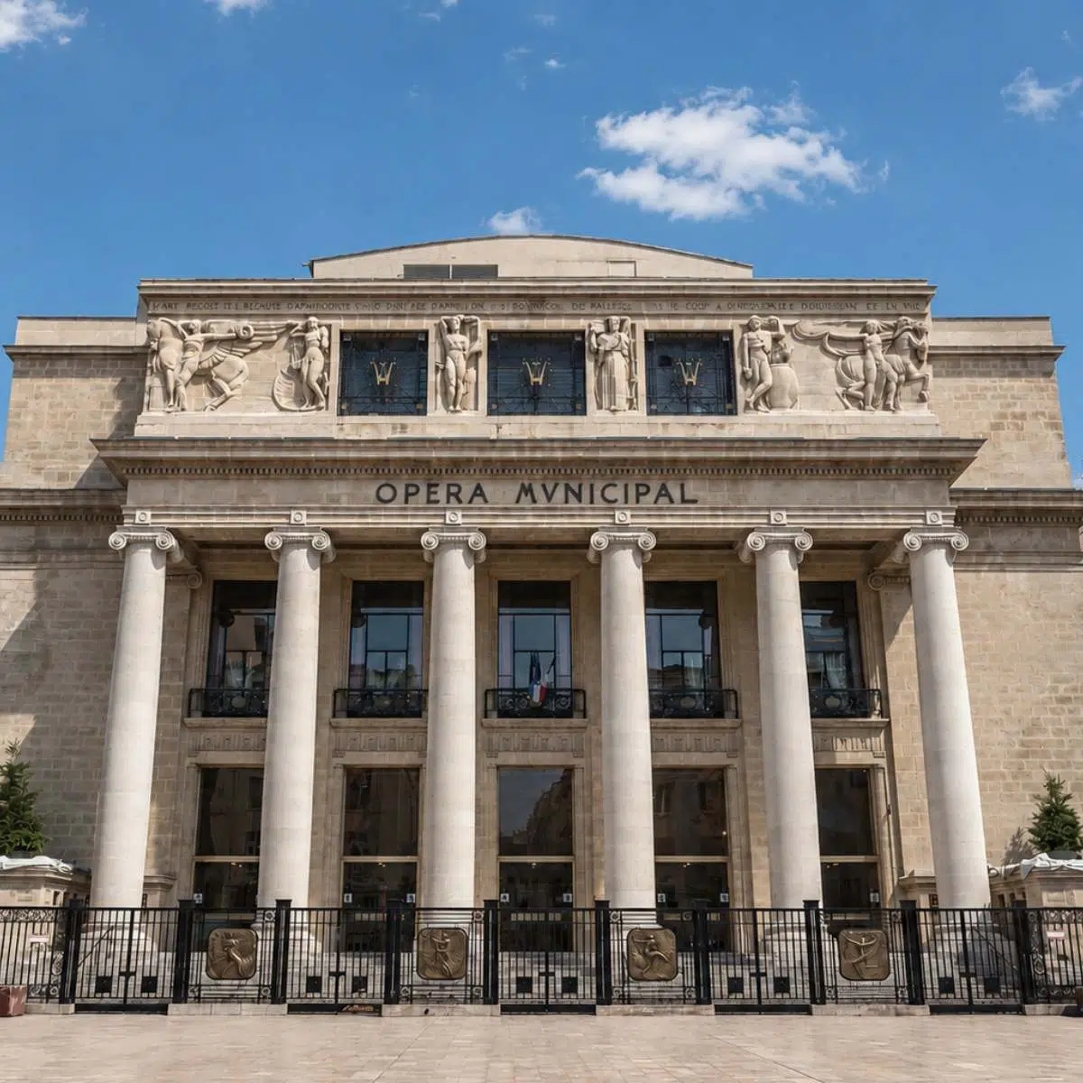 Jeu de piste et visite libre à Marseille 5 L'Opéra de Marseille est un monument Art déco majestueux où une façade néoclassique grandiose et un auditorium historique créent une scène monumentale pour la vie culturelle dynamique de la ville.