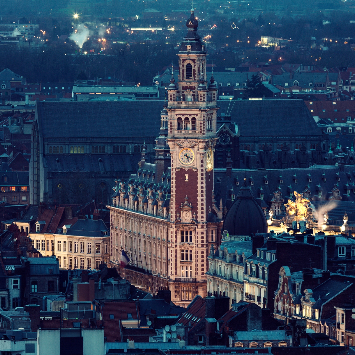 Lille Scavenger Hunt and Self-Guided Tour 6 The Belfry of the Lille Chamber of Commerce is a stunning 76-meter-high Neo-Flemish tower that features an ornate clock face and a famous carillon of 25 bells.