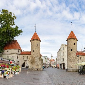 Funcionando como a entrada de conto de fadas para a Cidade Velha de Tallinn, classificada pela UNESCO, as icónicas torres gémeas cobertas de hera do Portão de Viru, do século XIV, dão as boas-vindas aos exploradores a um mundo maravilhoso medieval, impregnado de séculos de história defensiva e de um folclore local vibrante.