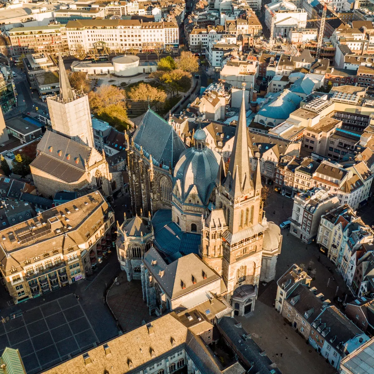 Aachen Scavenger Hunt and Self-Guided Tour 2 Aachen Cathedral is a stunning architectural marvel and UNESCO World Heritage site where Charlemagne was buried and thirty-one German kings were crowned over the span of six centuries.