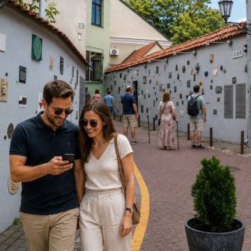 Winding through the heart of Old Town Vilnius, Literatų gatvė is a charming, narrow cobblestone lane famous for its open-air gallery of embedded wall artworks and commemorative plaques honoring authors and poets connected to Lithuania.