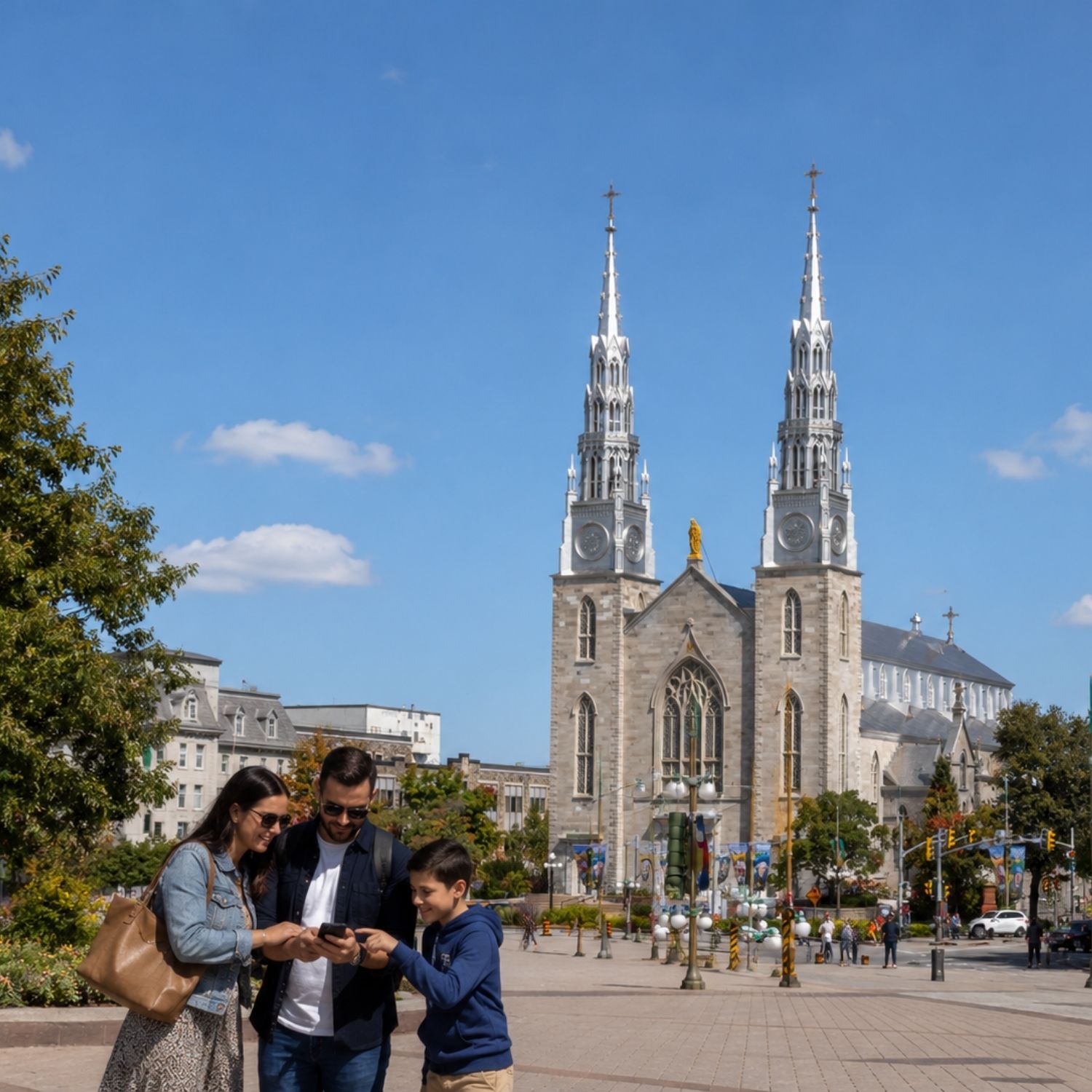 Zabawa w poszukiwanie skarbów w Ottawie i wycieczka z przewodnikiem 2 Consecrated in the 19th century as Ottawa's oldest and largest standing church, the Notre-Dame Cathedral Basilica is a National Historic Site celebrated for its twin silver spires and vibrant neo-Gothic interior vaulted in star-studded blue.