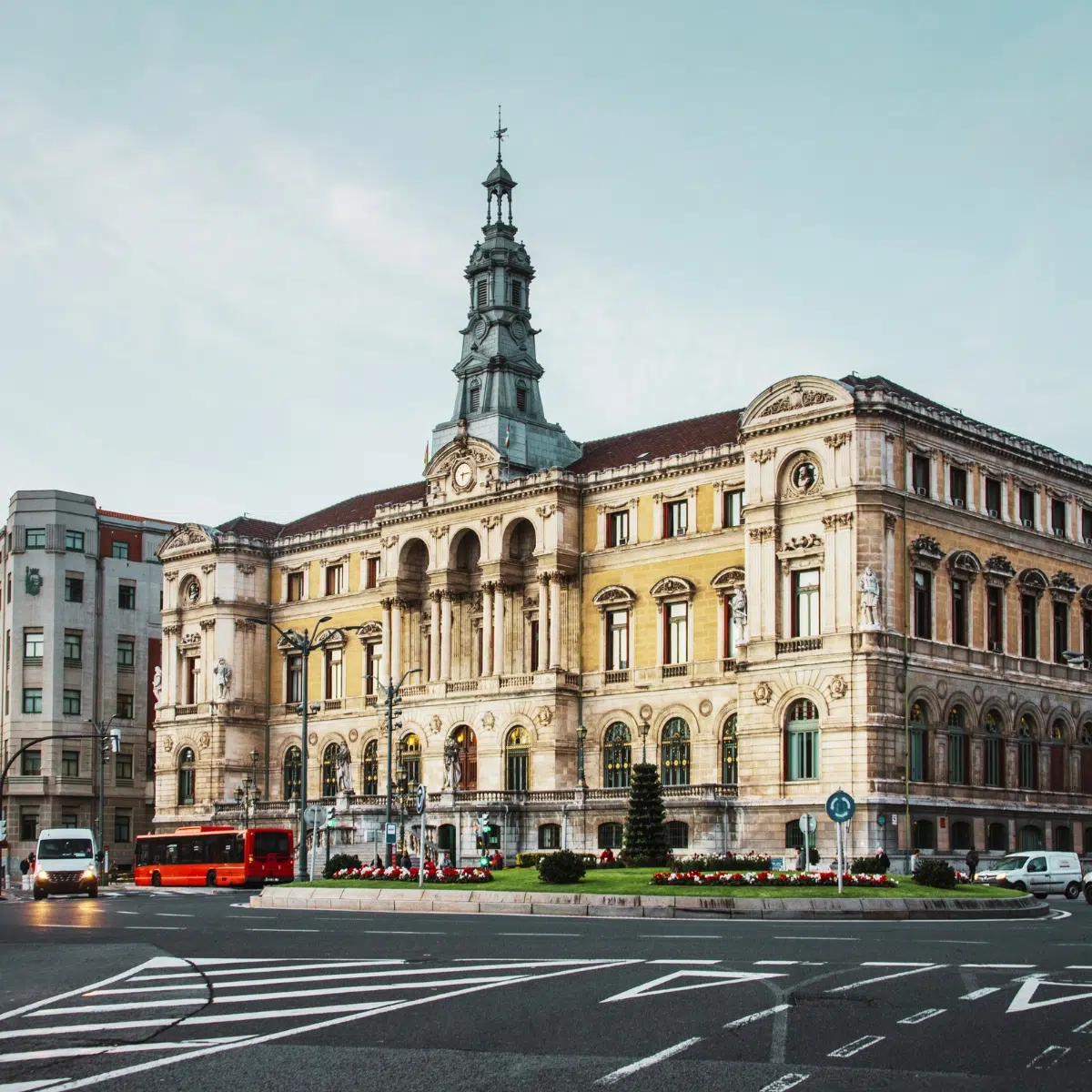 Bilbao Scavenger Hunt and Self-Guided Tour 5 Bilbao City Hall is a majestic Neoclassical landmark where a grand ornate facade and the opulent Arab Salon create a monumental symbol of the city’s civic history along the Nervión River.