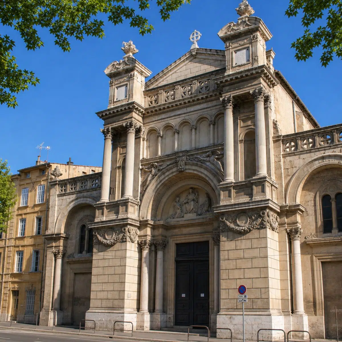 Búsqueda del tesoro y recorrido autoguiado por Aix-en-Provence 4 La hermosa Église de la Madeleine es una iglesia histórica de Aix-en-Provence admirada por su elegante arquitectura, su interior ornamentado y su ambiente sereno en el corazón del casco antiguo.