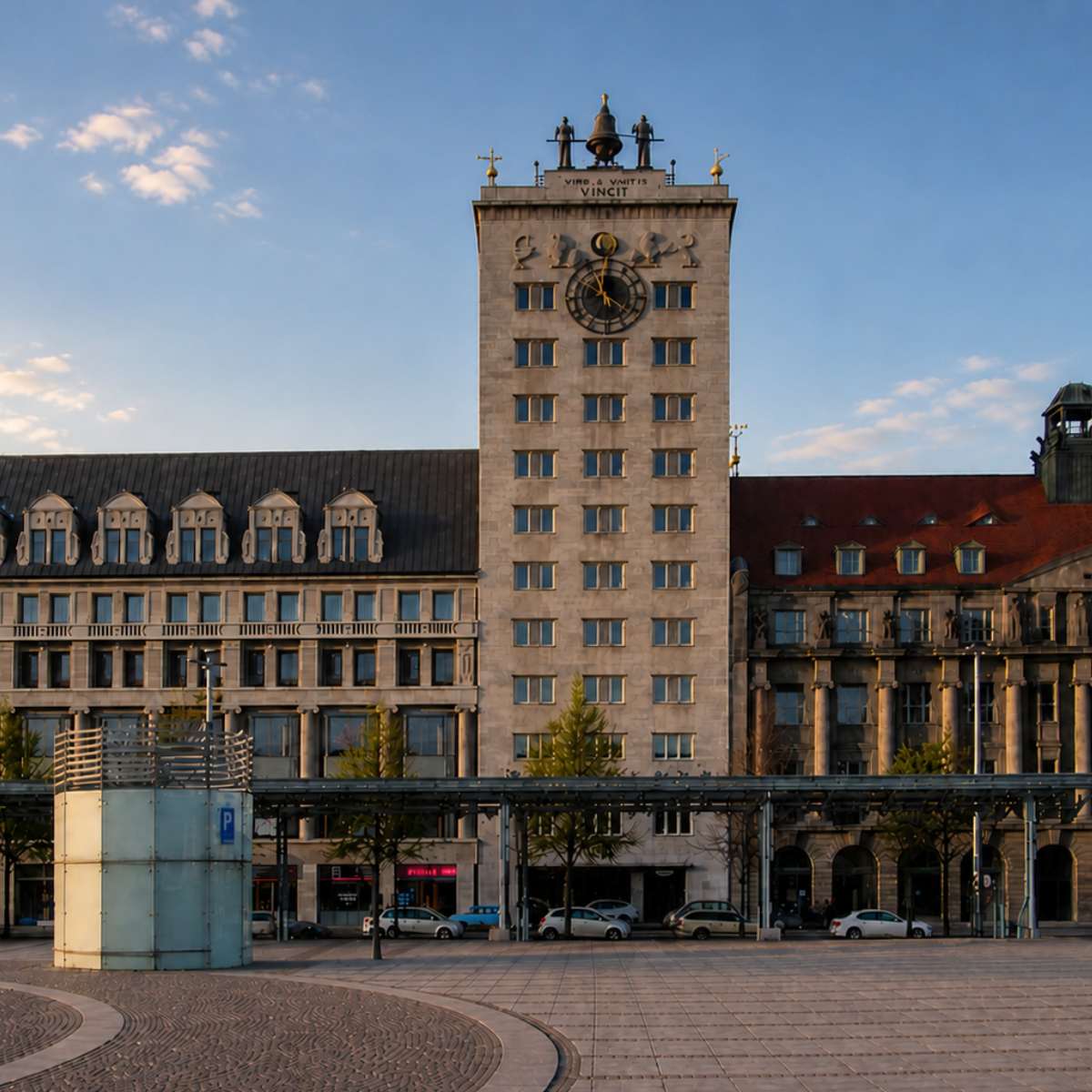 Leipzig Scavenger Hunt and Self-Guided Tour 6 The Krochhochhaus is Leipzig's first skyscraper, a 1928 landmark topped by a magnificent clock mechanism featuring two bronze bell-strikers modeled after the Moors of Venice.