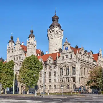 Completed in 1905 on the site of the former Pleißenburg castle, Leipzig's New Town Hall (Neues Rathaus) is a monumental historicist palace boasting a 114-meter tower, making it the tallest town hall tower in Germany.