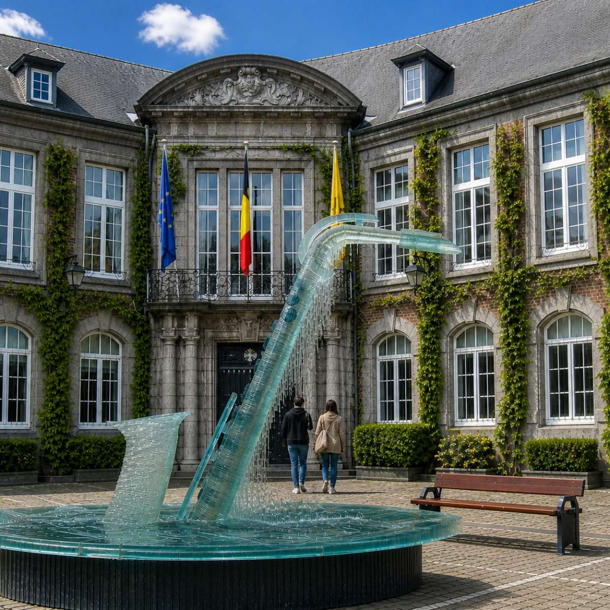 Speurtocht en rondleiding op eigen houtje in Dinant 5 De Clepsydre de Monsieur Sax is een unieke waterklok in Dinant die hulde brengt aan Adolphe Sax, de beroemdste zoon van de stad en uitvinder van de saxofoon. Dit fantasierijke monument maakt gebruik van watervallen en glazen buizen om de tijd aan te geven, waarbij mechanische precisie wordt gecombineerd met de artistieke geest van het muzikale erfgoed dat overal in de stad te vinden is.