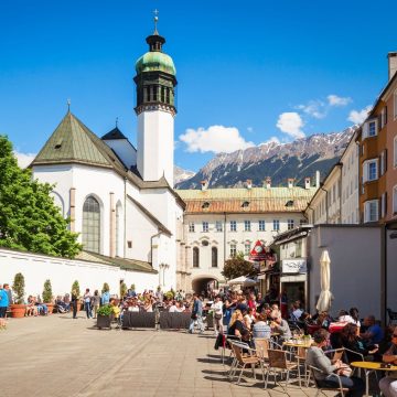Built in the 16th century, Innsbruck's Gothic Court Church (Hofkirche) houses Emperor Maximilian I's elaborate cenotaph, famously guarded by 28 life-sized bronze statues.