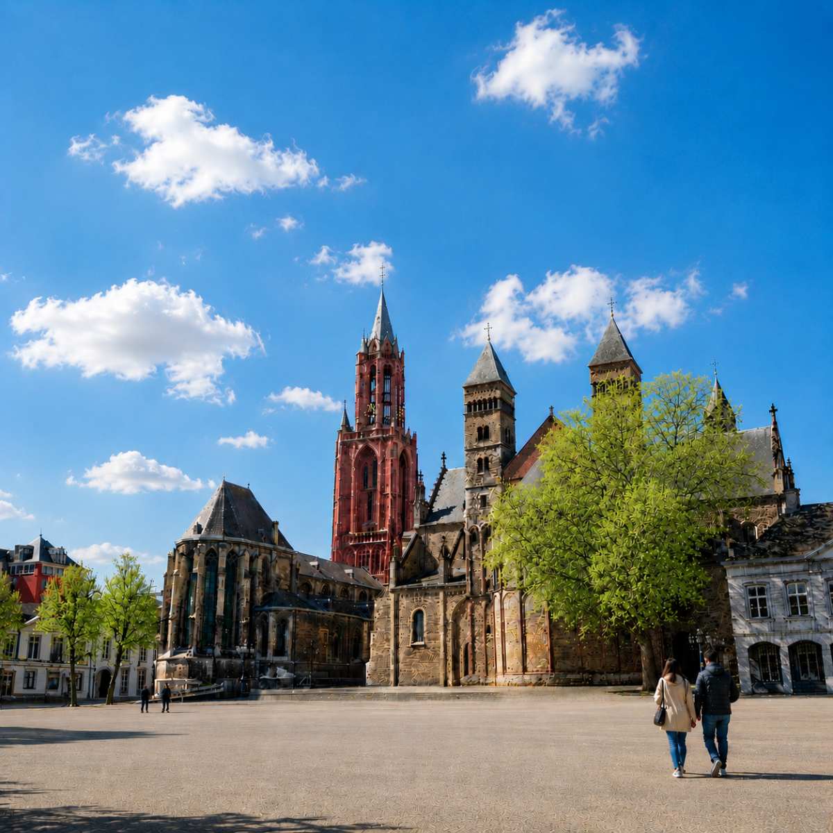 Zabawa w poszukiwanie skarbów w Maastricht i wycieczka z przewodnikiem 4 Vrijthof to najbardziej charakterystyczny plac w Maastricht, gdzie oszałamiająca bazylika św. Serwacego i tętniąca życiem atmosfera lokalnych tarasów tworzą doskonałe historyczne tło. Możesz odkrywać to legendarne miejsce we własnym tempie, rozwiązując sprytne zagadki i odkrywając bogatą kulturową duszę ulubionego miejsca spotkań w mieście.