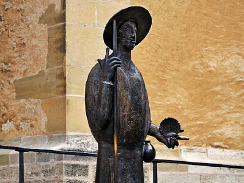 Sculpture en bronze de Jakobus à Rothenburg