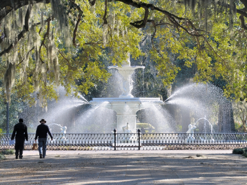 Το σιντριβάνι του Forsyth Park: Σαβάνα 2 Σιντριβάνι στο πάρκο Forsyth στη Σαβάνα