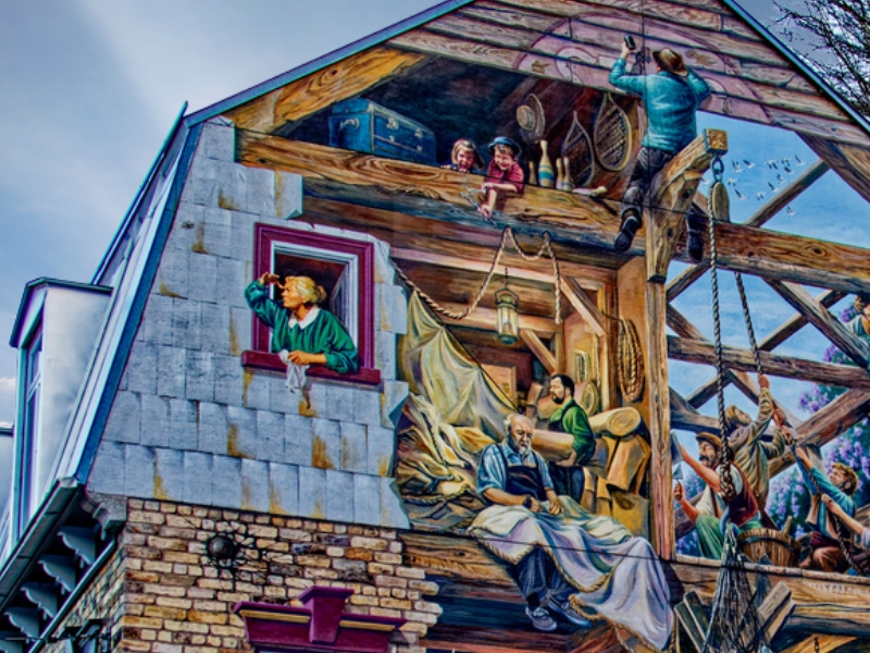 L'affresco del Petit-Champlain: Un capolavoro murale nella vecchia Québec 3 Affresco del Petit-Champlain in Québec