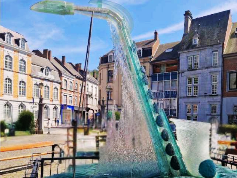 Statue Saxophon-Wasseruhr: Einzigartige Hommage an Musik und Zeit in Dinant 2 Saxophon-Wasseruhr in Dinant