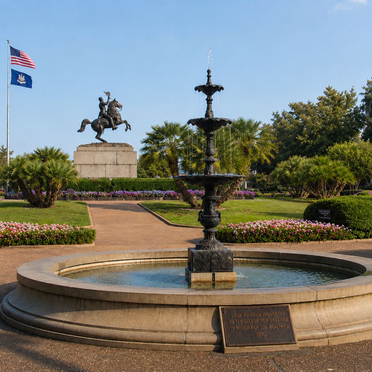 Caça ao tesouro e visita autoguiada a Nova Orleães 6 Jackson Square é um parque histórico e animado no Bairro Francês, onde artistas locais e artistas de rua se reúnem à sombra da impressionante Catedral de St.