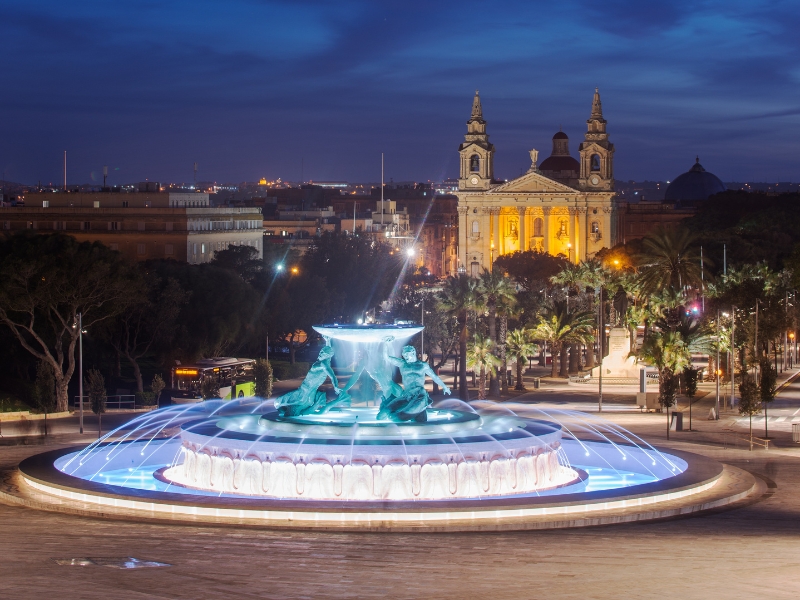 Triton Fountain in Valletta
