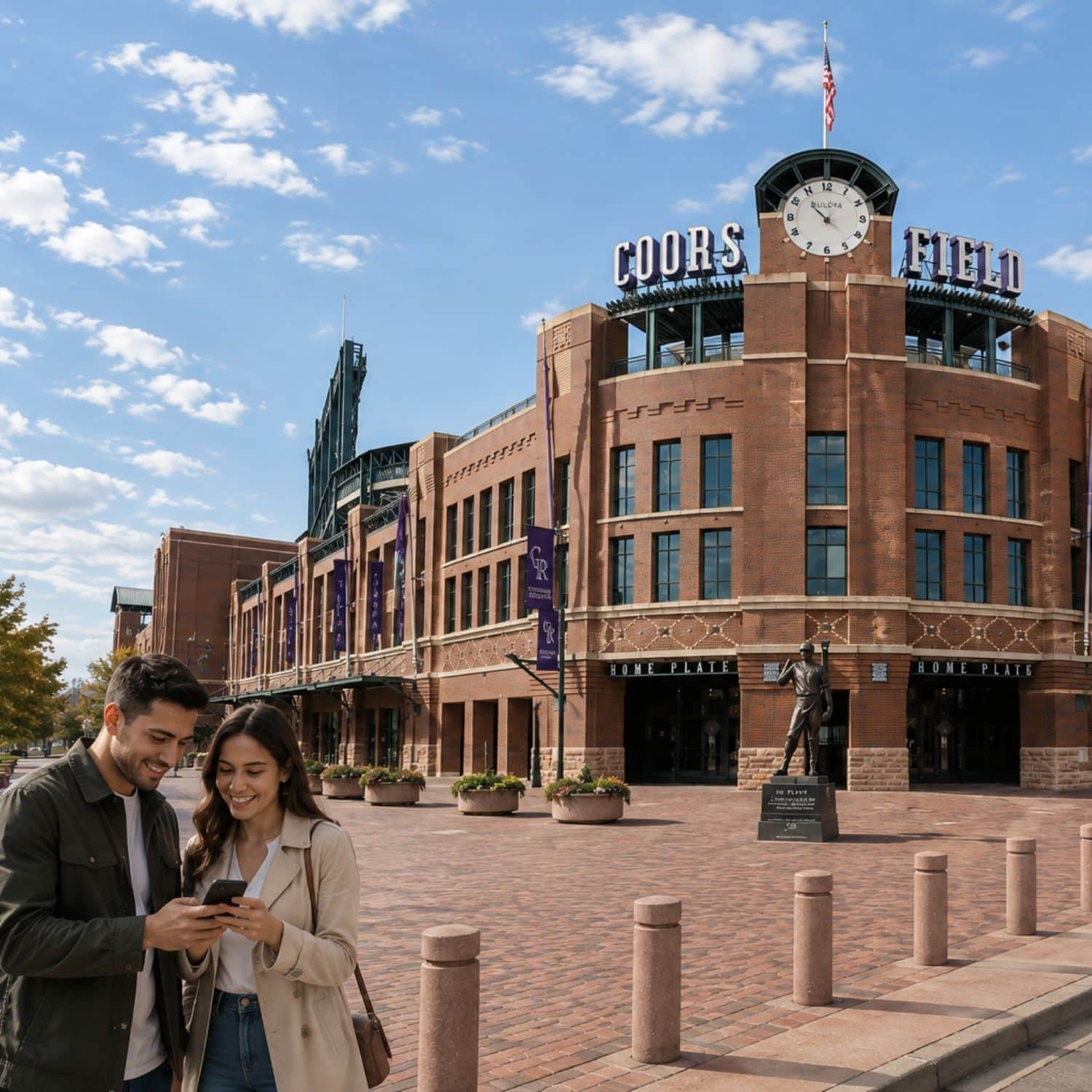 Gra miejska w Denver i zwiedzanie na własną rękę 4 Położony w historycznej dzielnicy Lower Downtown w Denver stadion Coors Field jest siedzibą drużyny Colorado Rockies z ligi Major League Baseball. Słynie z klasycznej architektury z czerwonej cegły, położenia na wysokości jednej mili nad poziomem morza, sprzyjającego uderzeniom home run, oraz panoramicznych widoków na Góry Skaliste.